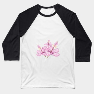 Light Pink Flower Baseball T-Shirt